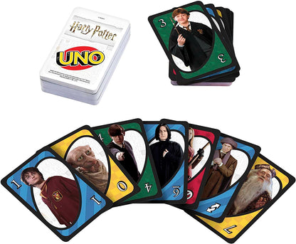 UNO Harry Potter de cartas de Jogo , baralho de colecionador com tema de filme de 112 cartas com imagens de personagens de Hogwarts, presente para fãs de 7 anos, INC42