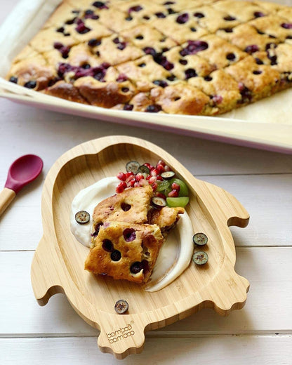 bamboo bamboo de Bambu para Bebês Placa – Crianças e Crianças com Ventosa para Bebês | Não Tóxico | Legal ao toque | Ideal para Baby-Led Weaning (Penguin, Verde)