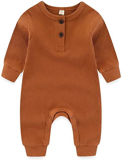 MAMIMAKA recém-nascido Macacão para bebê pijama de peça única de algodão sem pés macacão para crescimento de bebê de 0 a 18 meses, pacote com 2