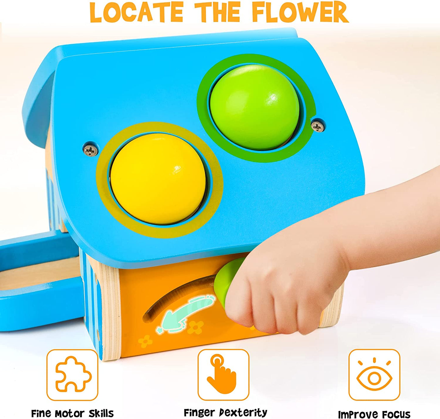 HELLOWOOD Casinha de Bolas e Martelo de Madeira 1+ anos