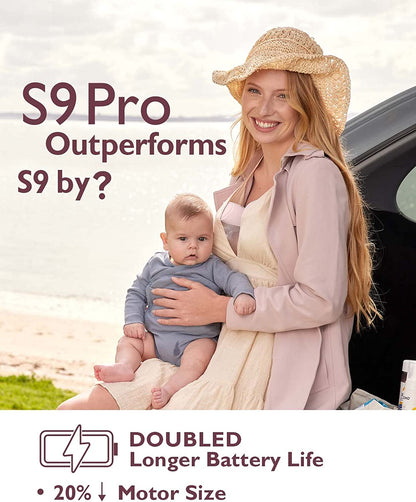 Momcozy S9 S9 Pro portátil Bomba tira leite, bomba tira leite mãos-livres de maior duração da bateria e display LED, bomba tira leite elétrica portátil com 2 modos e 9 níveis - 24 mm, rosa