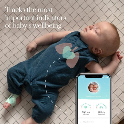 Owlet Meia Inteligente Baby Monitor Monitora a Frequência Cardíaca, Oxigênio e Tendências do Sono do Bebê