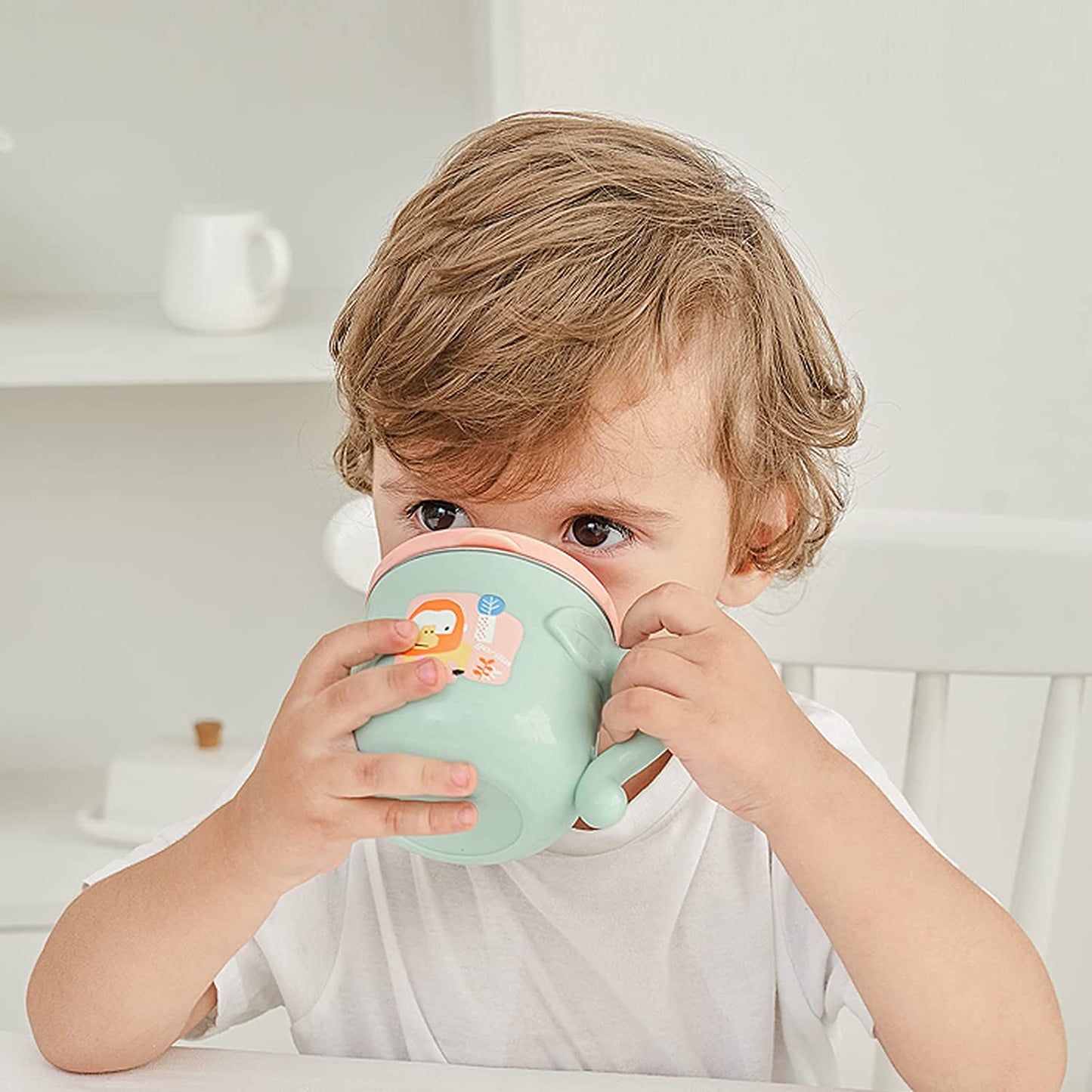 Bebamour - Copo com Tampa, Canudo e Alça Única - 180ml - Azul