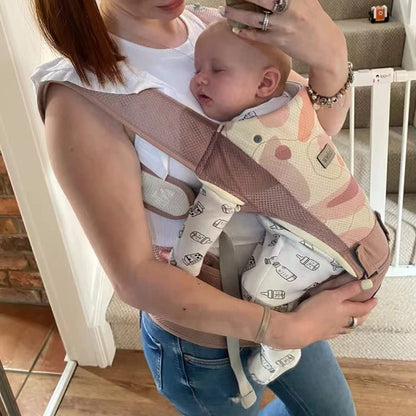 Bebamour bebês - Porta 3-36 meses 6 em 1 Porta-bebês Assento de quadril com capa de cabeça, 3 peças de almofadas para babar (porta-bebês, amarelo ar)