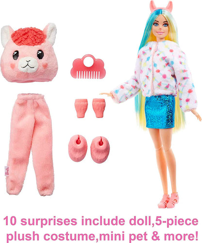 Barbie - Fantasia de lhama com Mini Animal de Estimação e Mudança de Cor 3+