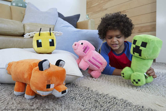 Mattel Minecraft HBN43 Fox tradicional de pelúcia, marrom