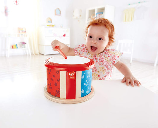 Hape E0608 Instrumento musical de madera con tambor de doble cara +12 meses