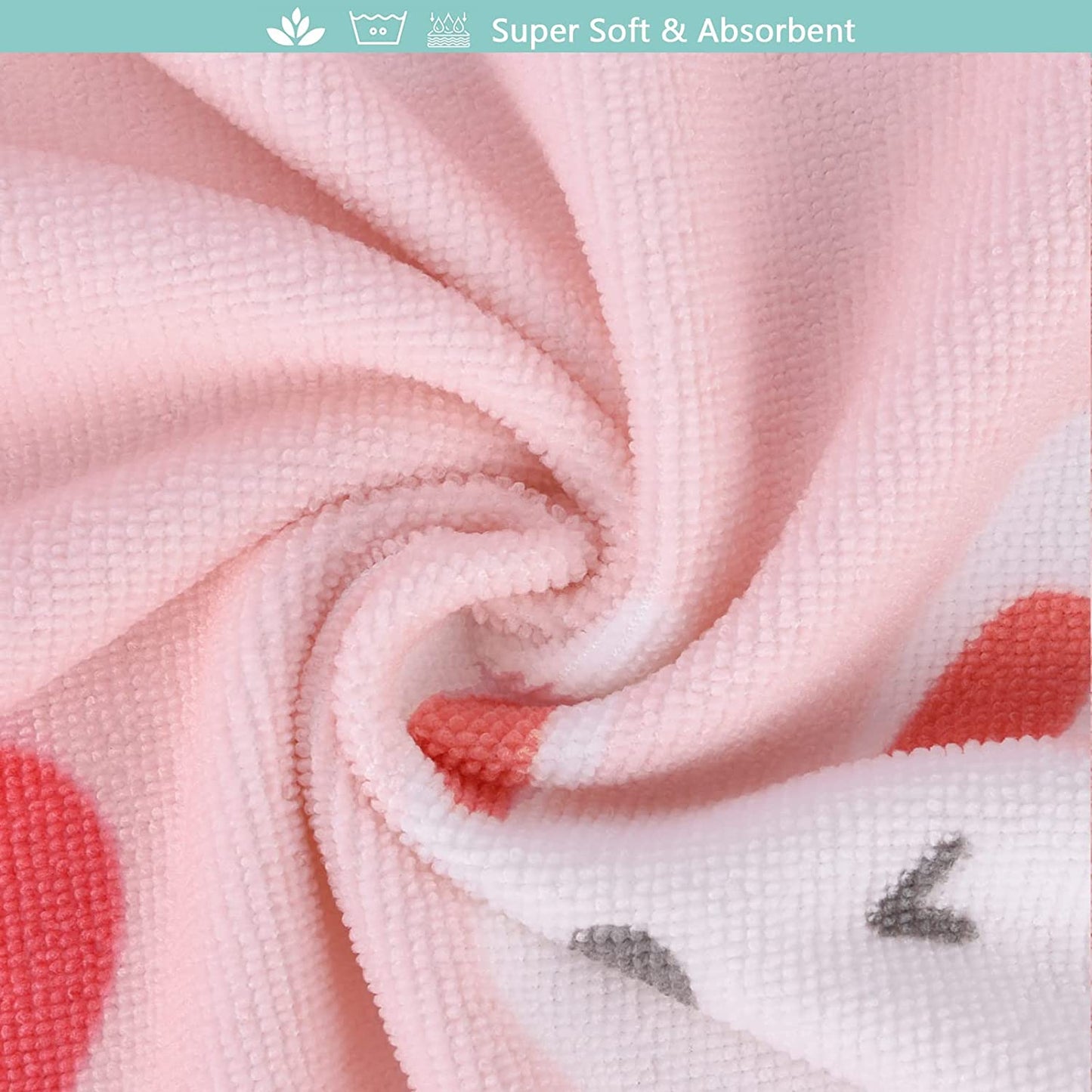 Bebamour - Toallas con capucha 100% Algodón 60x65 - 0-6 años - Conejo Rosa 