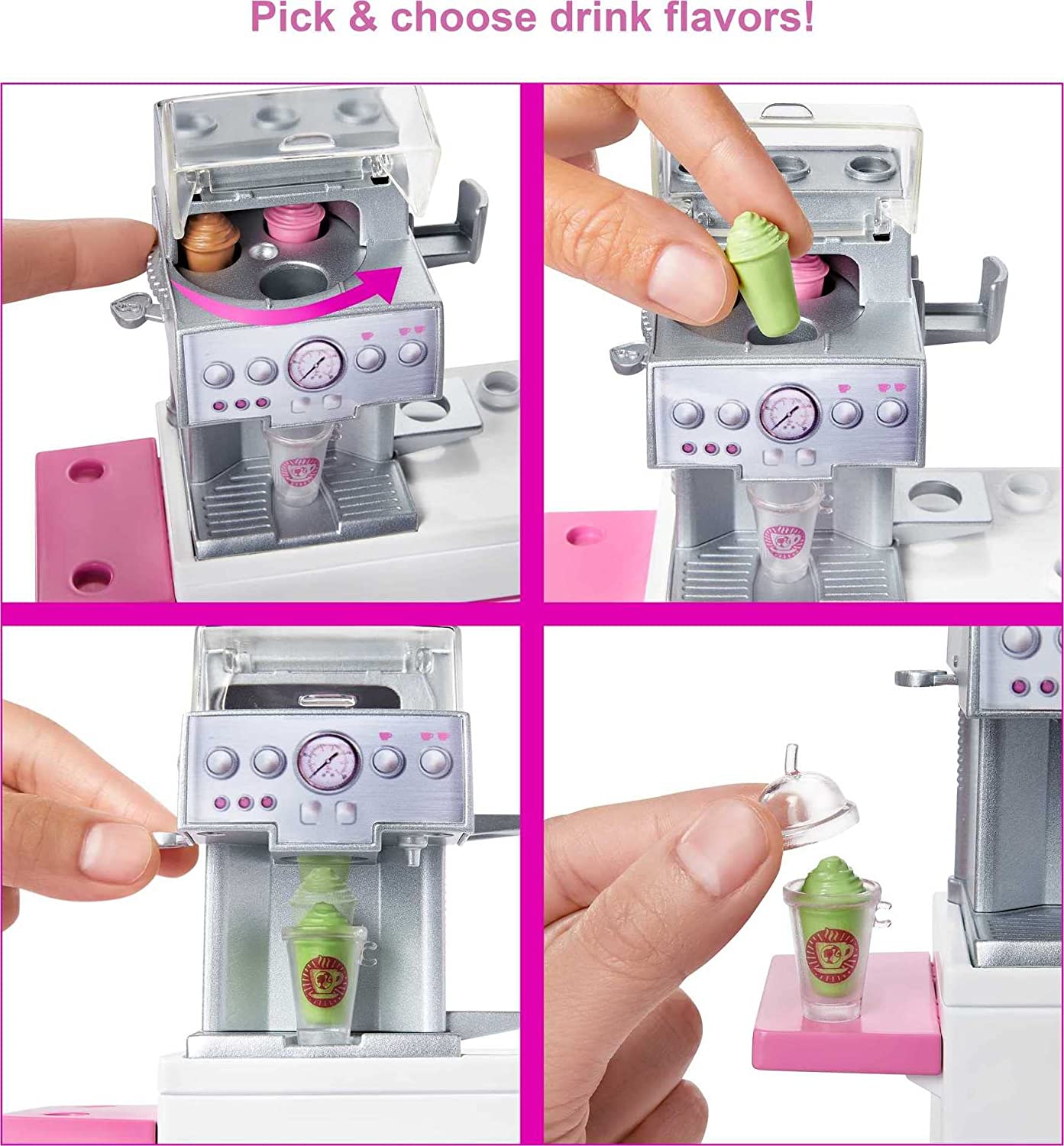 Barbie Cafetería con muñeca y más de 20 piezas realistas