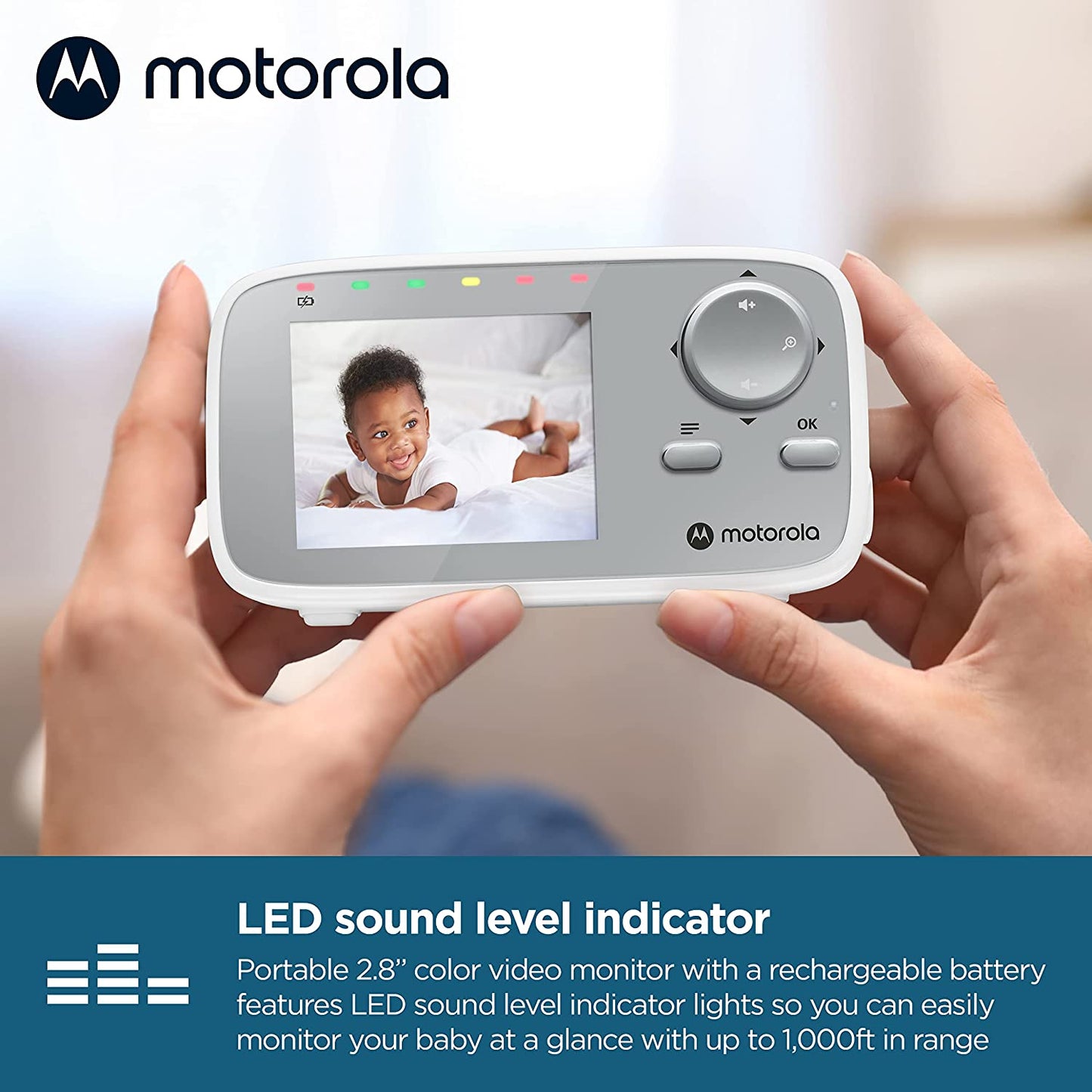 Motorola - Babá Eletrônica Visão Noturna Infravermelha VM482ANXL - Branco