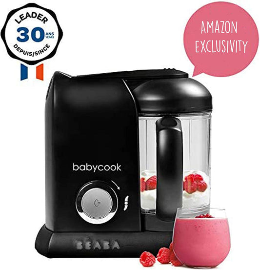 BEABA - Babycook Solo - Processador, Liquidificador, Cozimento a Vapor Rápido - Preto