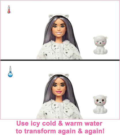 Barbie - Fantasia de Urso Polar com Mini Animal de Estimação e Mudança de Cor 3+