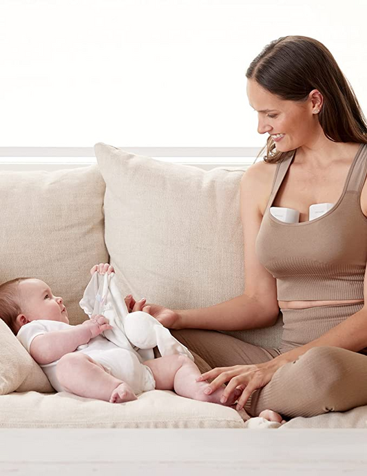 Momcozy Bomba tira leite portátil S12 Pro, bomba mãos-livres com flange de vedação dupla confortável, 3 modos e 9 níveis Bomba elétrica portátil para bombeamento fácil, exibição inteligente
