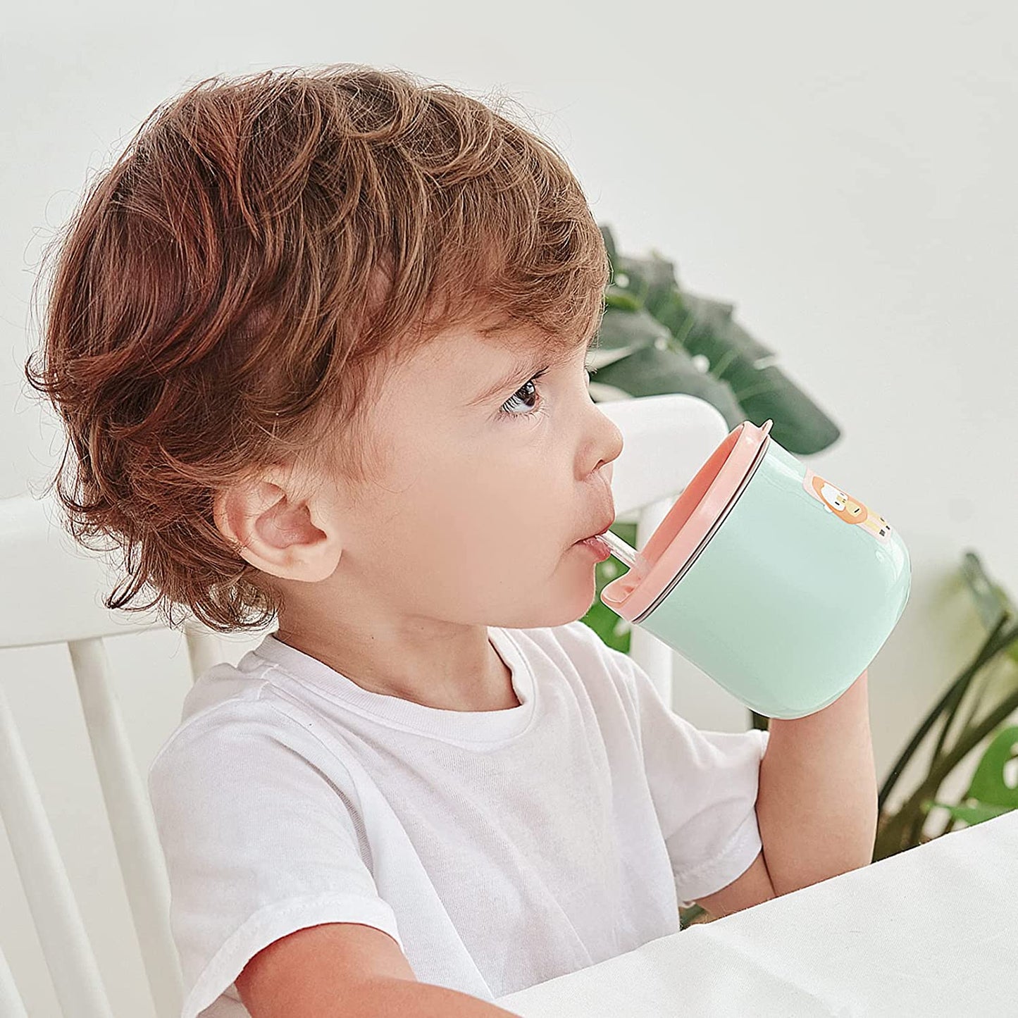 Bebamour - Copo com Tampa, Canudo e Alça Única - 180ml - Azul