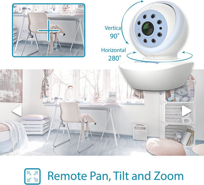 Monitor de bebê Moonybaby QuadView 60 com câmeras remotas Pan Tilt