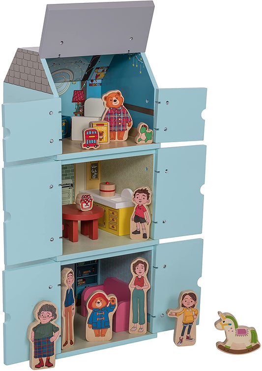 Paddington Playhouse Bear 157A Juego de casa de juegos de madera, 22 piezas