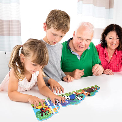 ELECLAND - Quebra-cabeça Animal De Madeira ABC Letras - 26 pcs - 3+