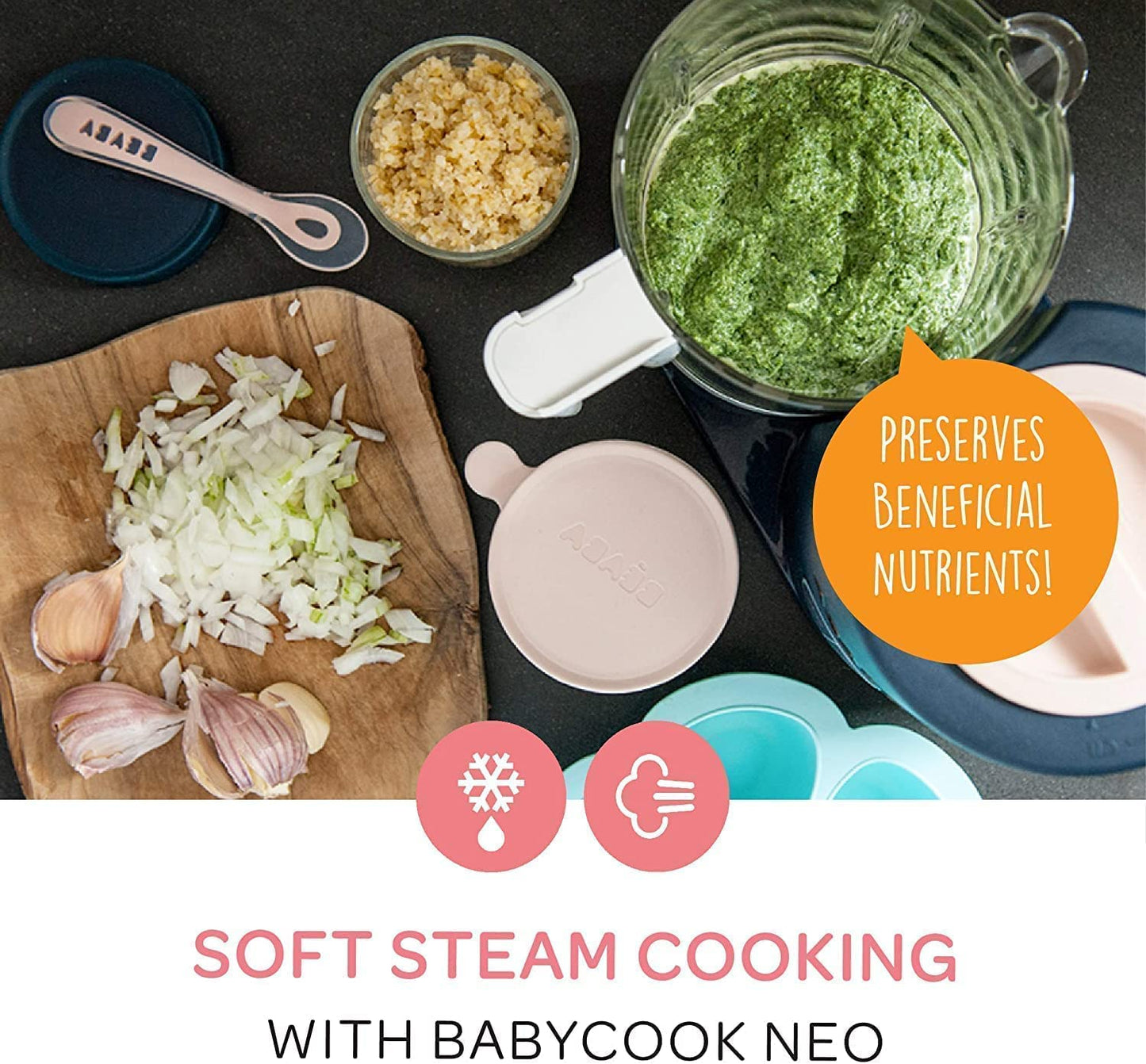 Béaba Babycook Neo Processador de Alimentos  Cozimento a vapor suave Terracota