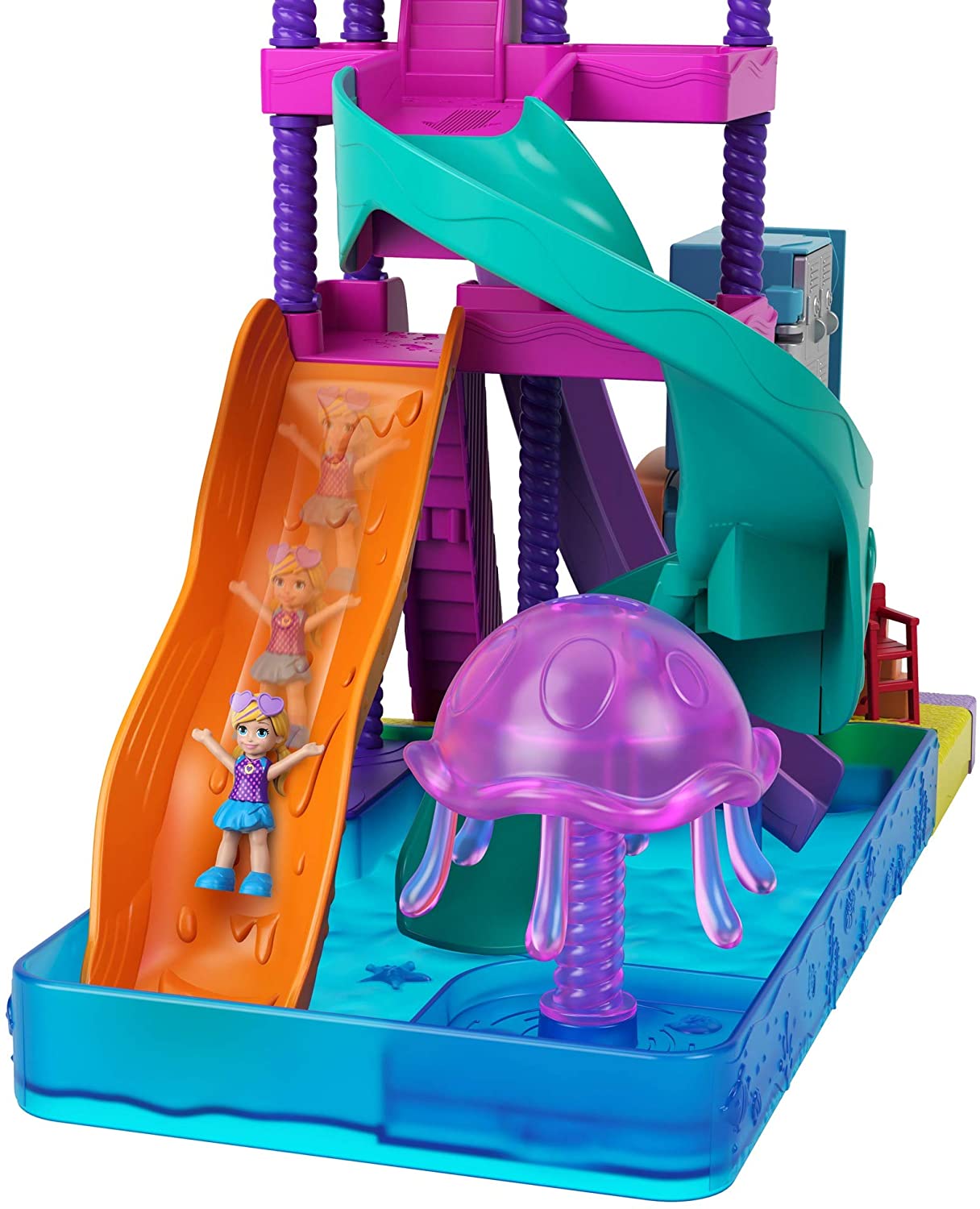 Polly Pocket Pollyville Parque acuático súper deslizante