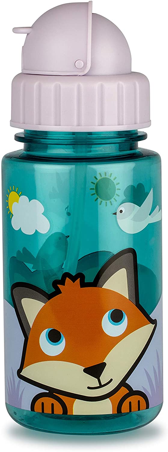 TUM TUM - Garrafa de água infantil flip top com canudo Felicity Fox