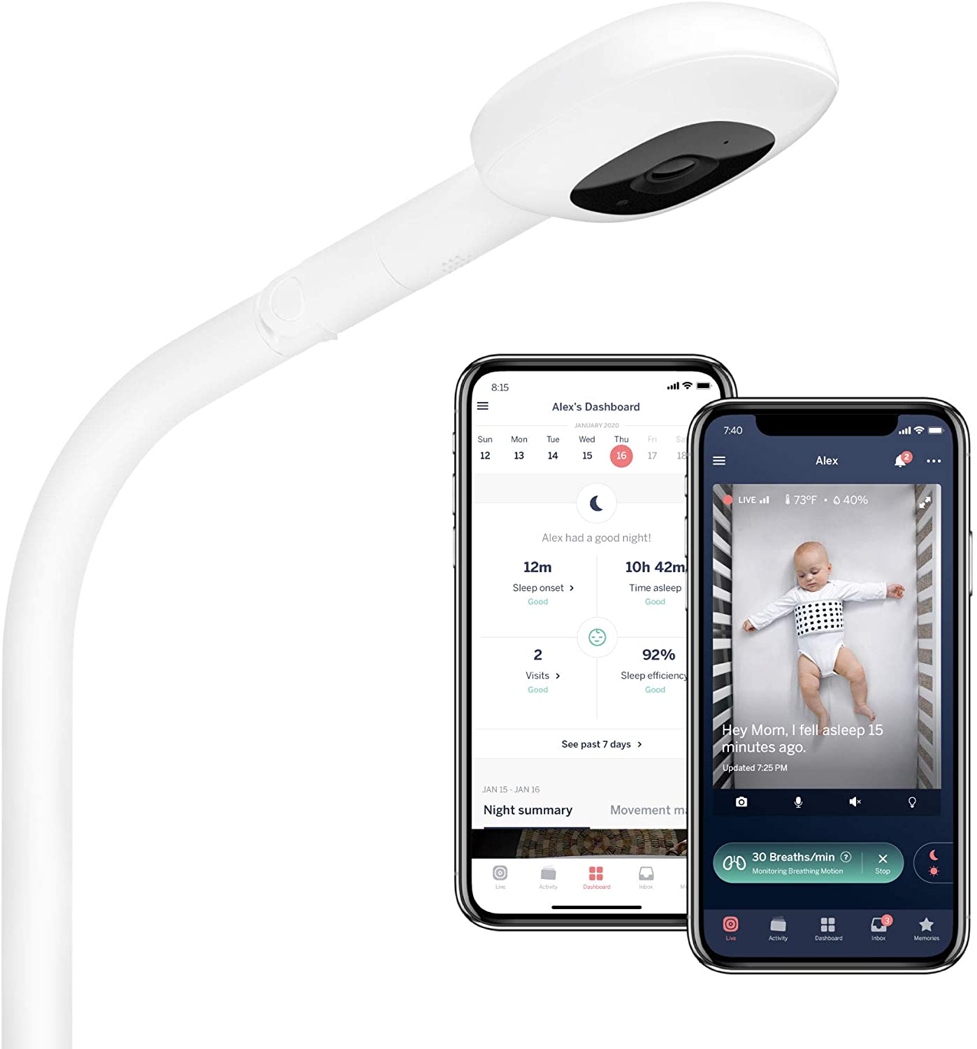 Nanit Pro Monitor de Bebê Inteligente com Suporte de Chão