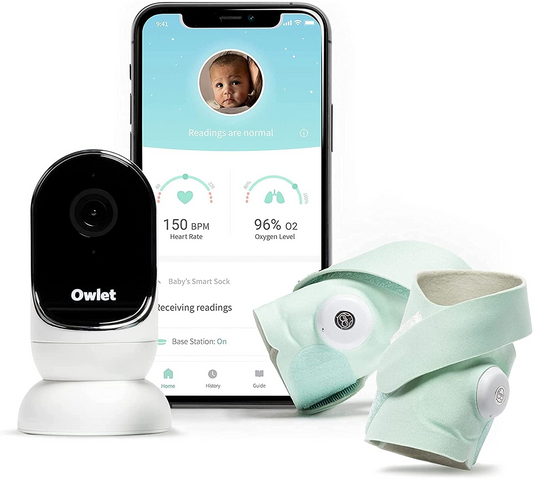 Owlet Smart Sock 3 Twin Pack – Baby Monitor – Rastreie frequência cardíaca, oxigênio e tendências de sono – Pacote com 2 – (0 – 18 meses) – Verde Menta