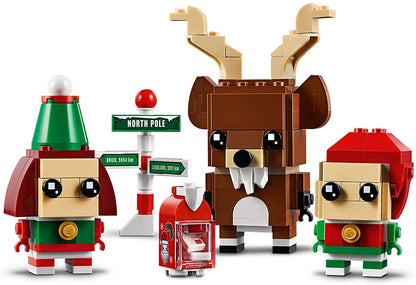 LEGO 40353 Brinquedo de renas, duendes e elfos de Brickheadz, presente de decorações de Natal