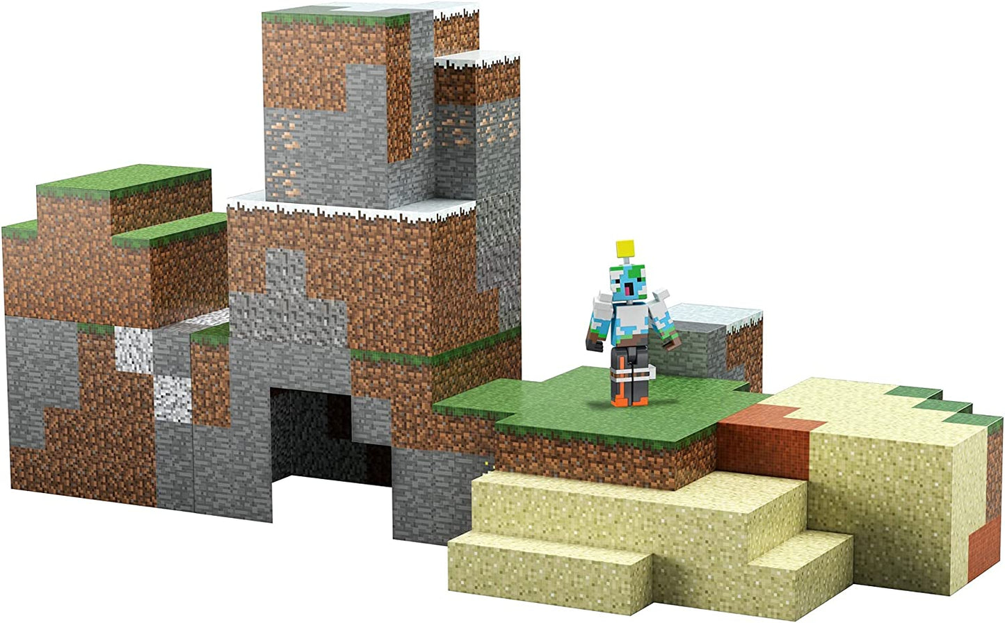 Minecraft GYB91 Overworld Protector Playset, acessórios e blocos de papel, criativo, conjunto de brinquedos de construção para crianças de 6 anos ou mais, multicolorido, 2,0 cm * 2,0 cm * 2,0 cm