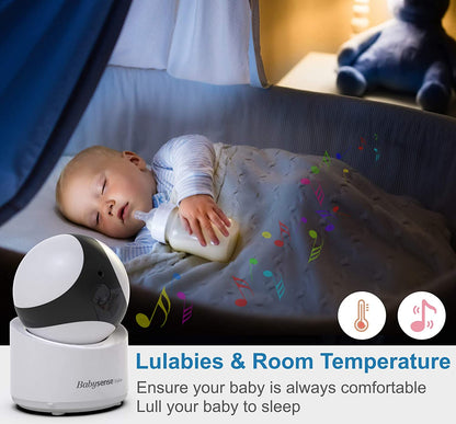 Babysense Babá Eletrônica HD de 5 ", monitor de bebê de vídeo com câmera e áudio, duas câmeras