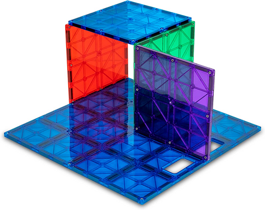 Playmags Conjunto de estabilizador de construção super durável – 5 placas magnéticas – ímã forte – ótimo complemento para todos os conjuntos de ladrilhos – funciona com todas as marcas líderes – inclui 1 a 12" x 12" e 4 a 6" x 6" (as cores podem variar)