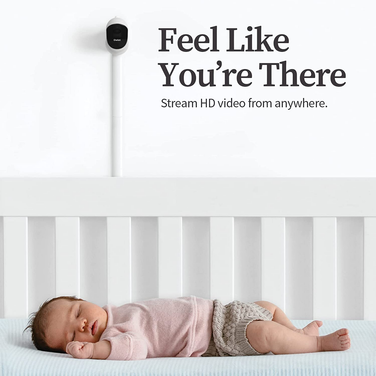 Owlet Monitor de bebê Cam 2 com câmera e áudio - Vídeo HD - Visão noturna - Compatível com iOS e Android