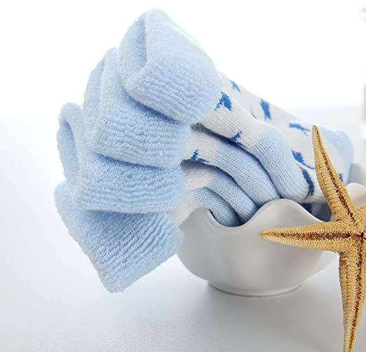 MAMIMAKA unissex bebês meninos Pacote 5 com unidades de meias para e meninas de 0 a 12 meses de quentes de algodão meias