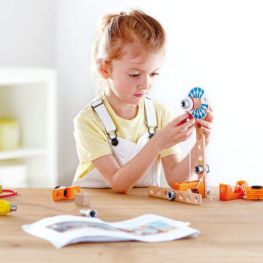 Hape - Inventor Magnet Junior Science Lab - Set de construcción de madera con 8 experimentos