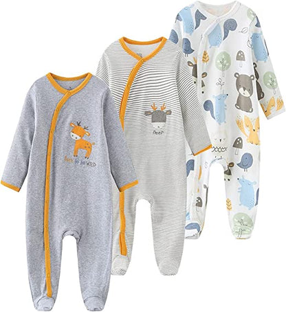 MAMIMAKA recém-nascido de enxoval com para presente 27 peças Conjunto, roupas para bebês, macacões, calças essenciais e acessórios de 0 a 6 meses