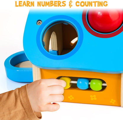 HELLOWOOD Casinha de Bolas e Martelo de Madeira 1+ anos