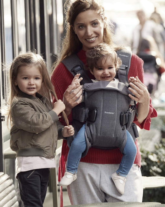 BABYBJÖRN Baby Carrier One, Cotton, Denim Grey/Dark Grey