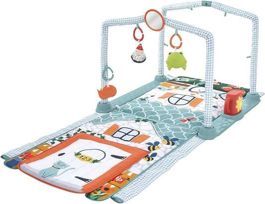 Fisher-Price Ginásio de Atividades 3 em 1, Tapete Tempo de Barriga para Baixo