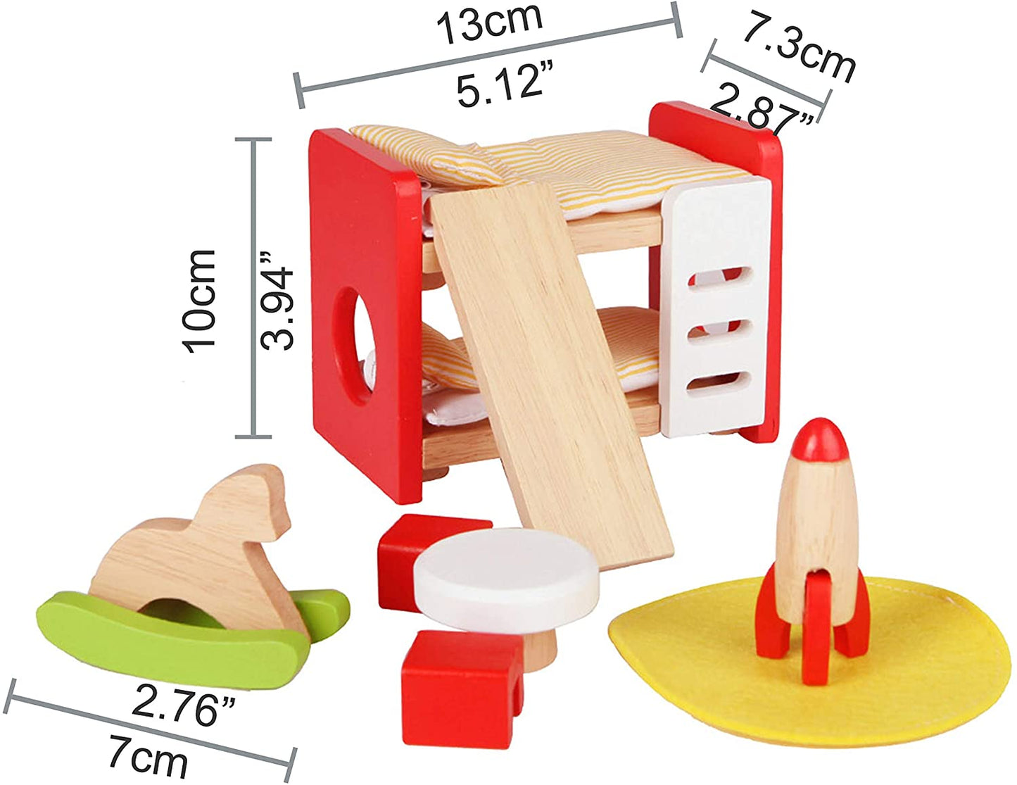 Hape - Quarto infantil - Acessórios para casa de bonecas de madeira