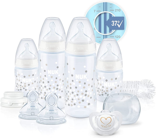 NUK - Conjunto de Mamadeiras Perfect Start First Choice+ - Estrela - Kit com 10 peças - (0-6 meses)