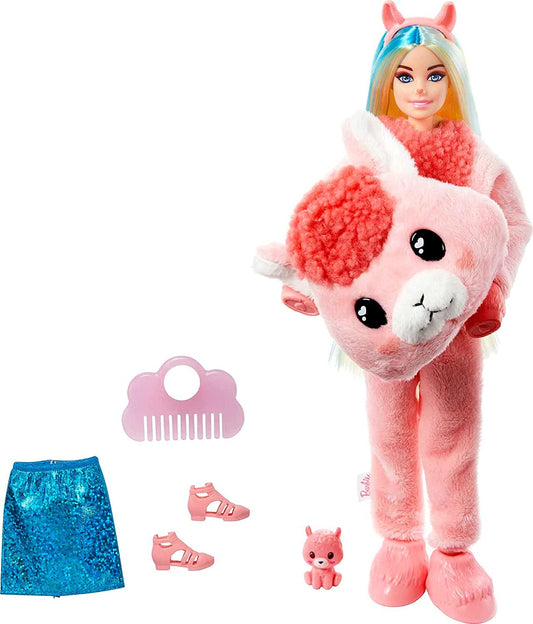 Barbie - Disfraz de Llama con Mini Mascota y Cambio de Color 3+ 