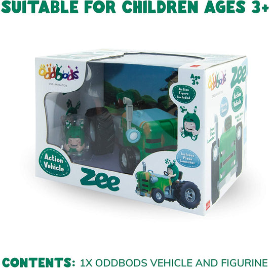 Oddbods Vehículo de acción Zee's Tractor