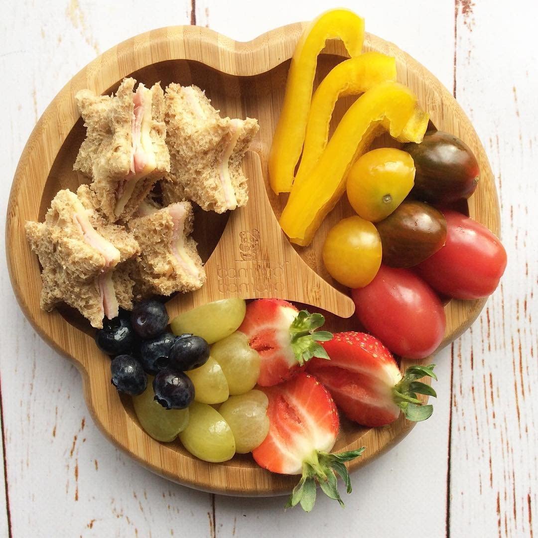 bamboo bamboo Placa de Bambu para Bebês – Crianças e Crianças com Ventosa para Bebês | Não Tóxico | Legal ao toque | Ideal para Baby-Led Weaning (Divisor, Rosa)