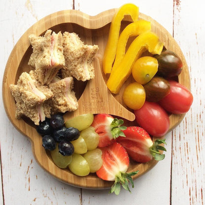 bamboo bamboo Placa de Bambu para Bebês – Crianças e Crianças com Ventosa para Bebês | Não Tóxico | Legal ao toque | Ideal para Baby-Led Weaning (Divisor, Rosa)