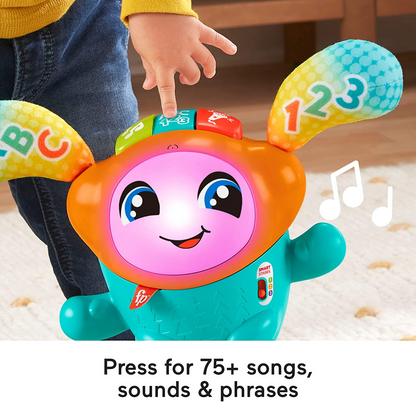 Fisher-Price DJ Bouncin Beats, brinquedo de aprendizagem musical interativo com luzes e ação saltitante para bebês e crianças