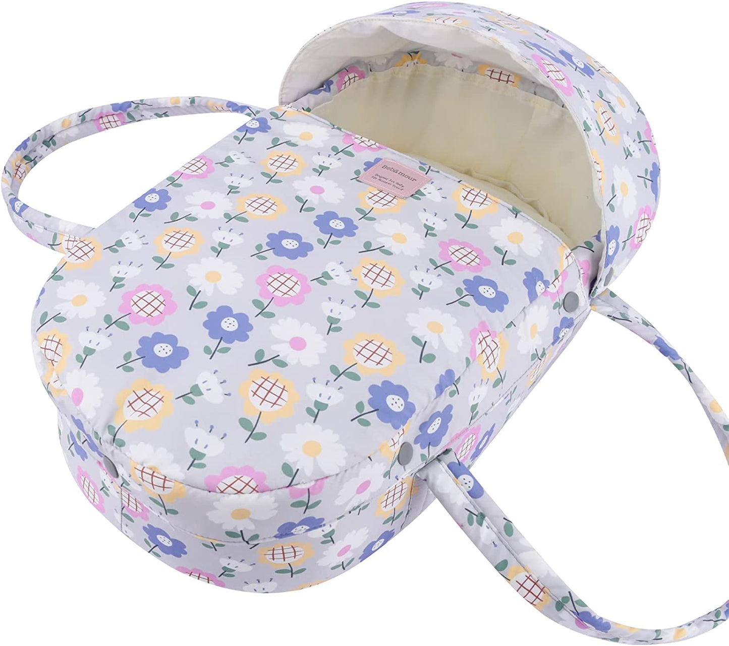 Bebamour - Saco de Dormir para Bonecas com Travesseiro Cobertor Alças - Floral
