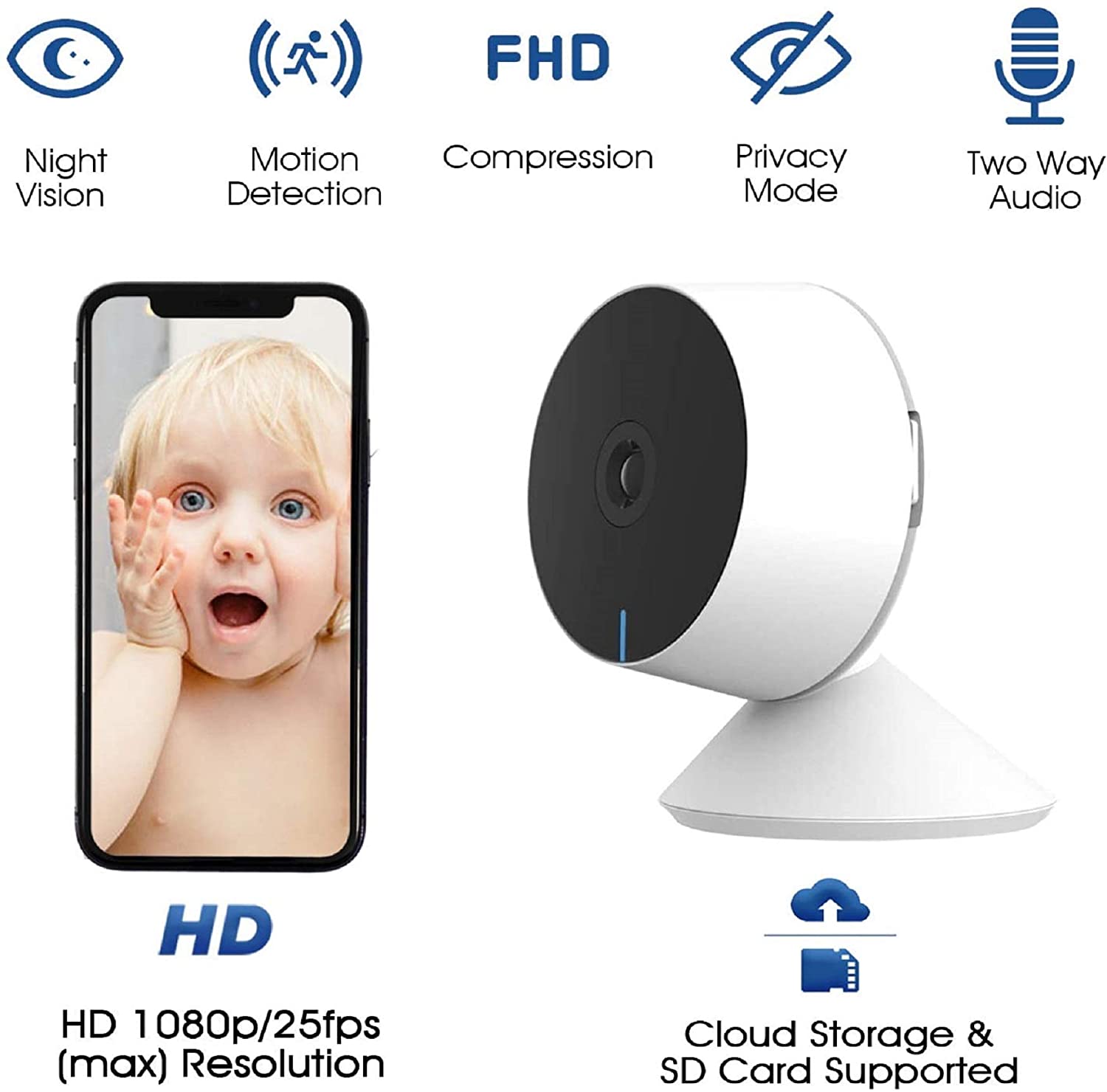 Babysense V24R2 Babá Eletrônica para bebês com câmera e áudio, tela de