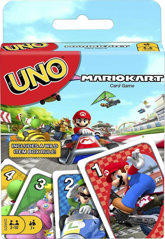 UNO GWM70 Mario Kart Jogo de cartas com 112 cartas e instruções para jogadores de 7 anos ou mais, presente para crianças, famílias e adultos à noite, 5,0 cm * 30,0 cm * 30,0 cm