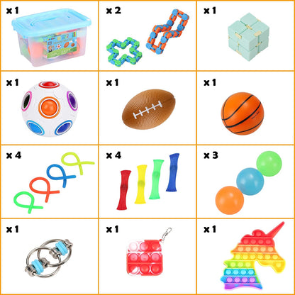 AceLife - Conjunto de brinquedos sensorial de 21 unidades