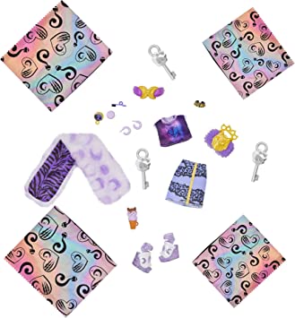 Monster High Boneca de Modae Conjunto , Clawdeen Wolf, Skulltimate Secrets: Fearidescent Series, Dress-Up Locker com 19+ Acessórios, HNF74