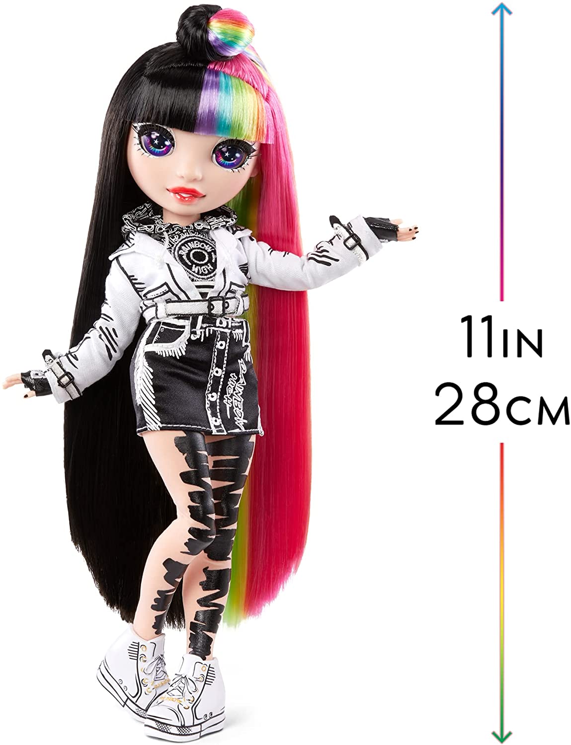 Rainbow High 576761EUC - Boneca da moda JETT Dawson com cabelo multicolorido